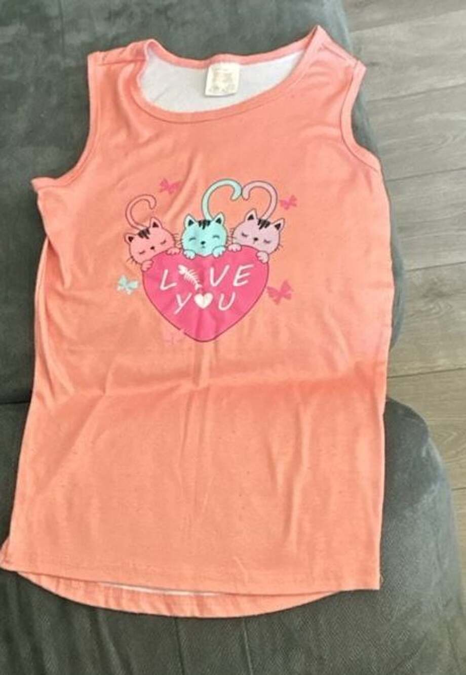 Girls Peach Pink Cat Graphic Tank Top Size 14Y
